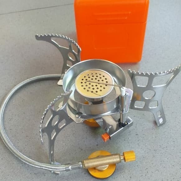 Kompor Camping Portabel Tungku Tembaga + Adaptor Gas /  Kompor Camping Portabel Ultralight Selang ZY