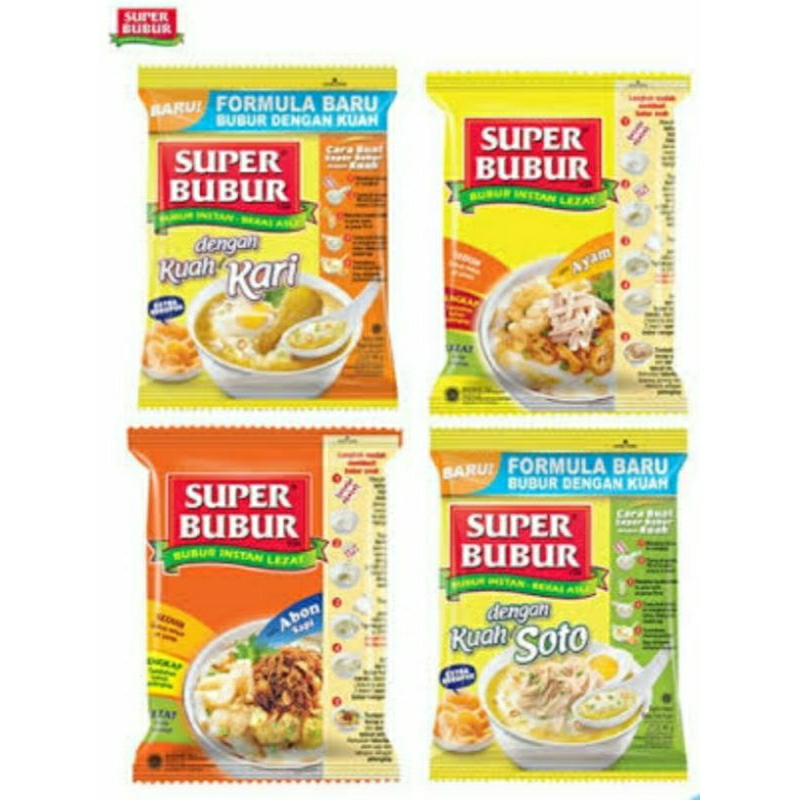 

Super Bubur 46gr Superbubur Tim Instan Kuah Kari Soto Ayam Abon