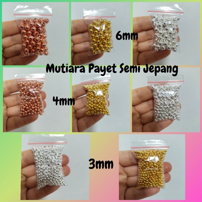 10gr Mutiara Payet Semi Jepang 3mm 4mm 6mm/Mote Jahit