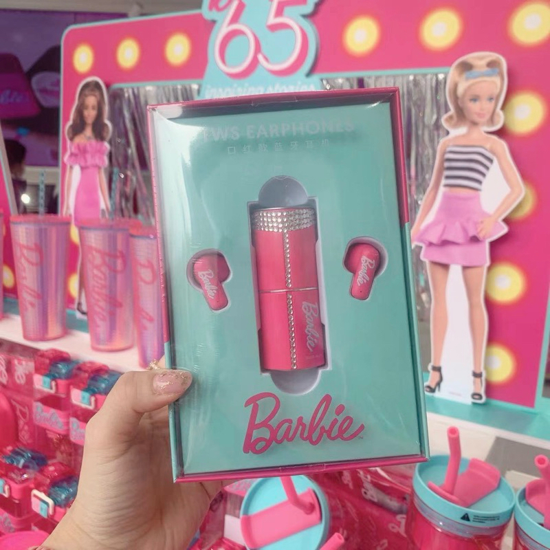 AIRPODS BARBIE BENTUK LIPSTIK TAS GLITTER SPECIAL 65th BARBIE ANNIVERSARY MINISO X BARBIE