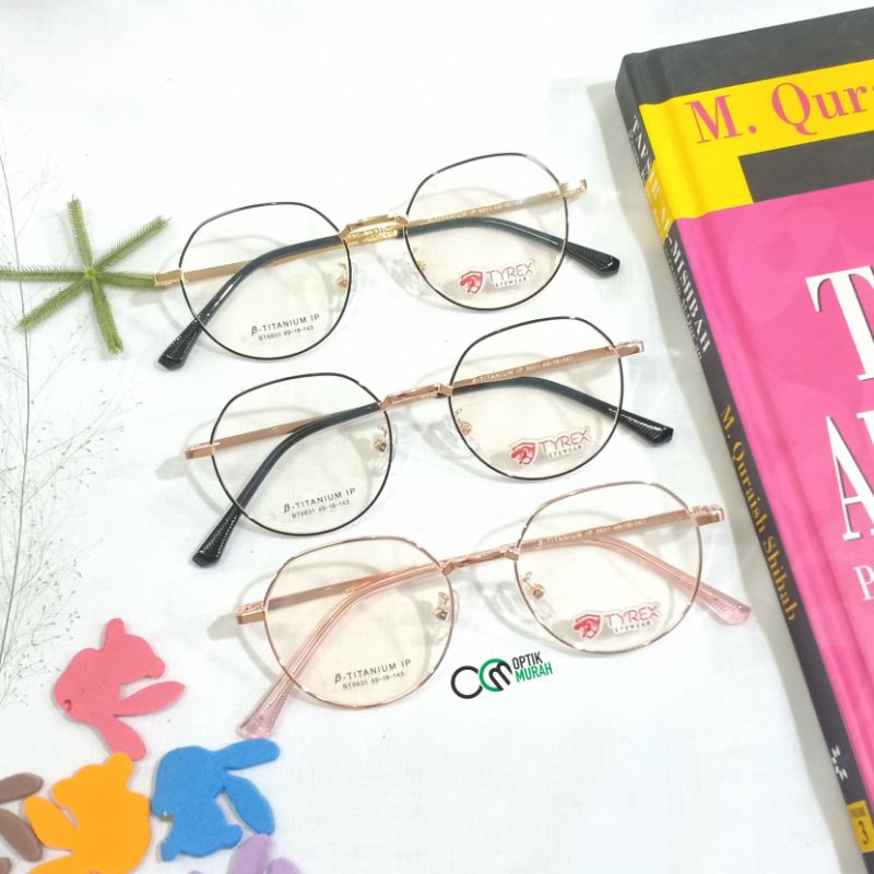 Frame kacamata titanium korea oval Tyrex Eyewear 6631