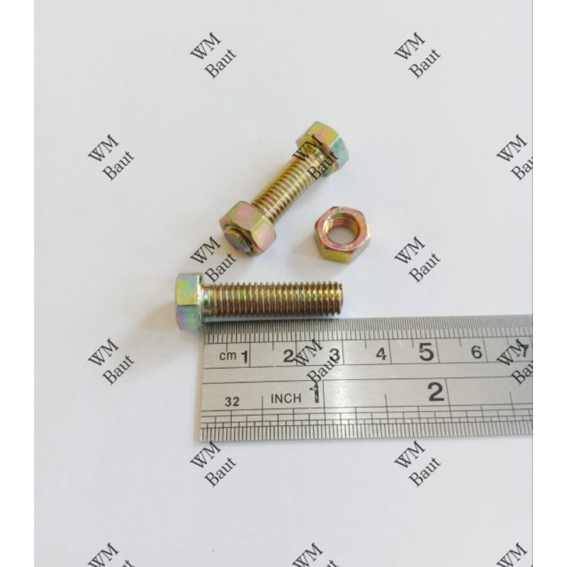 10pcs Baut Mur 14 Panjang 3cm - 10x30 M10x30 10mm x 30mm