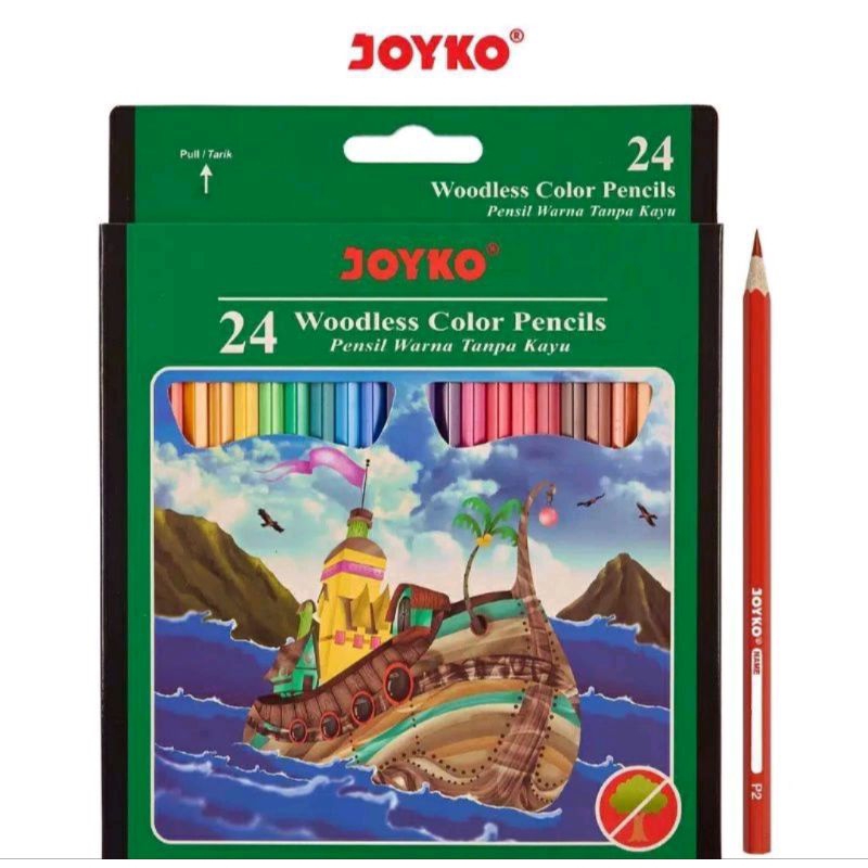 

(24pcs) Pensil warna JOYKO CP-104/pensil warna panjang Joyko 24