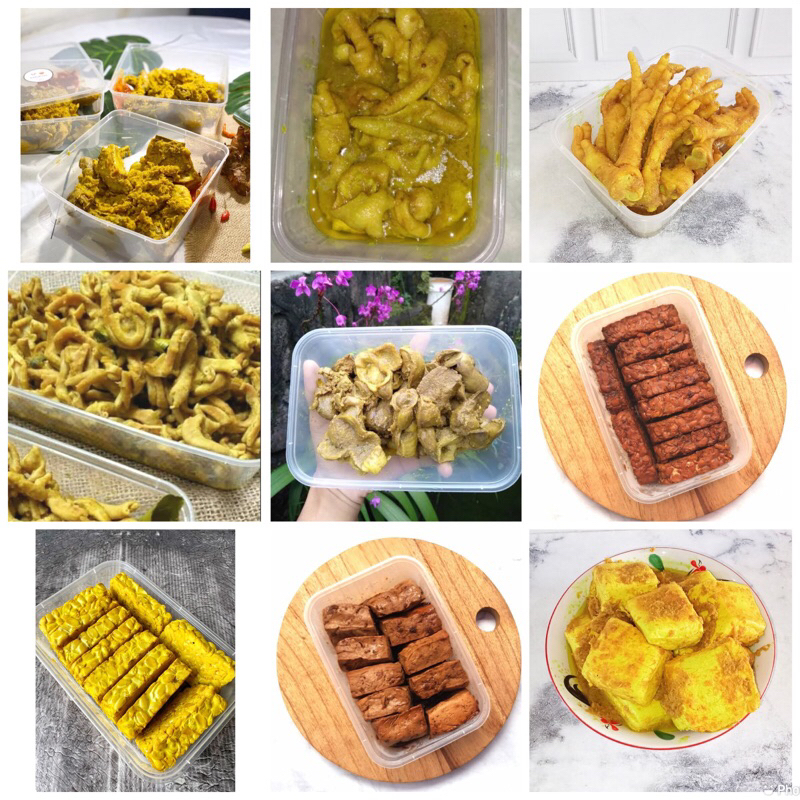 

aneka lauk ungkep siap masak / ayam ungkep bumbu kuning / usus ungkep / kulit ungkep / ceker ungkep / tahu bacem / tempe bacem / tahu ungkep / tempe ungkep