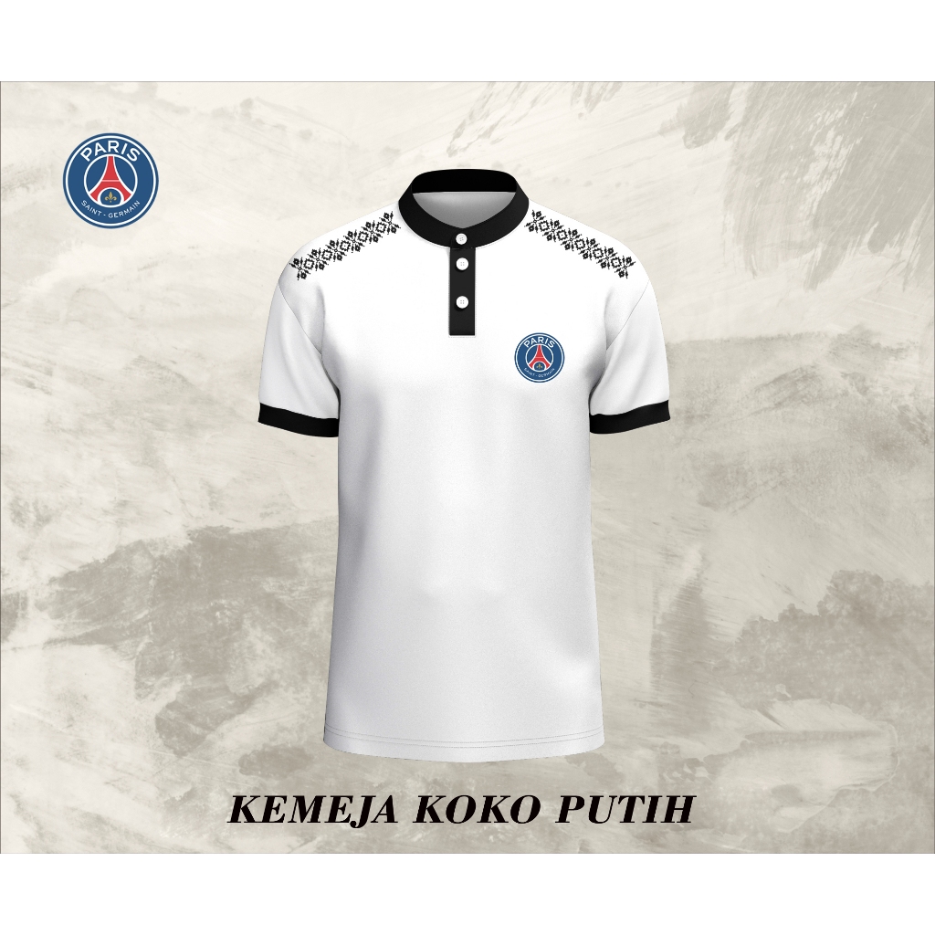 Baju Koko Kurta Muslim Pria Paris PSG Lengan Pendek Koko Trend Terbaru 2024 Baju Koko Pria Kemeja Ko
