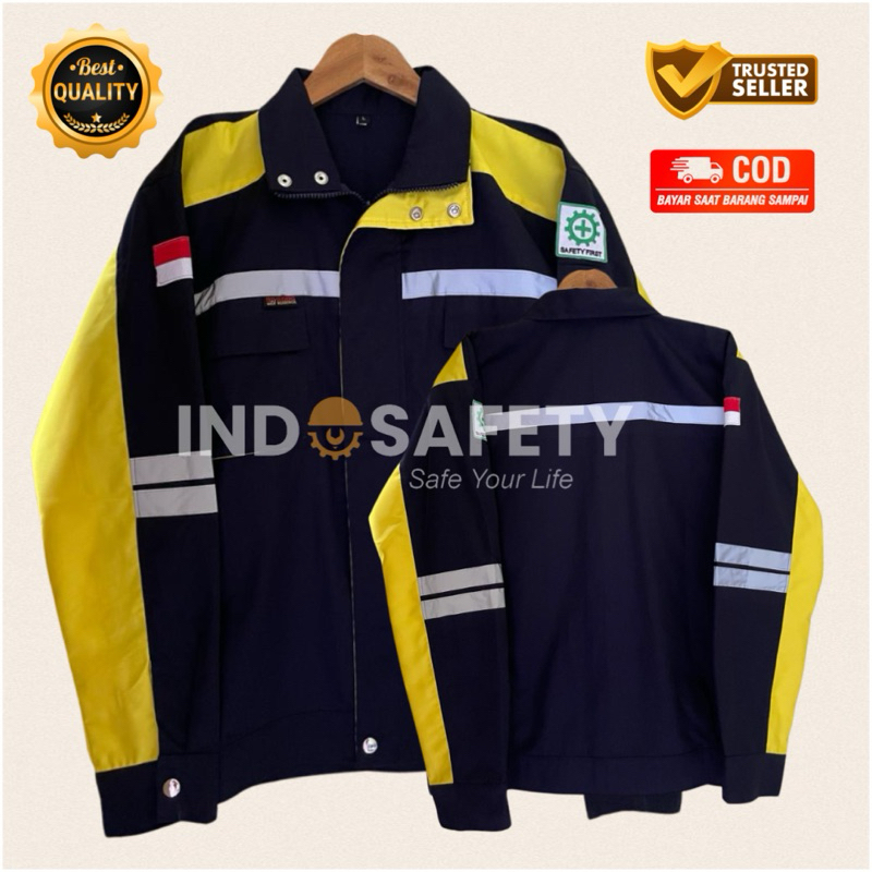Kemeja safety SEMI JAKET Hitam Kuning