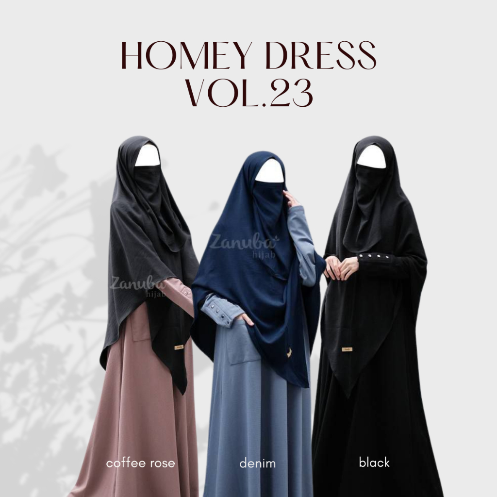 Homey Dress Vol.23 Gamis Polos | Gamis Only | zanuba