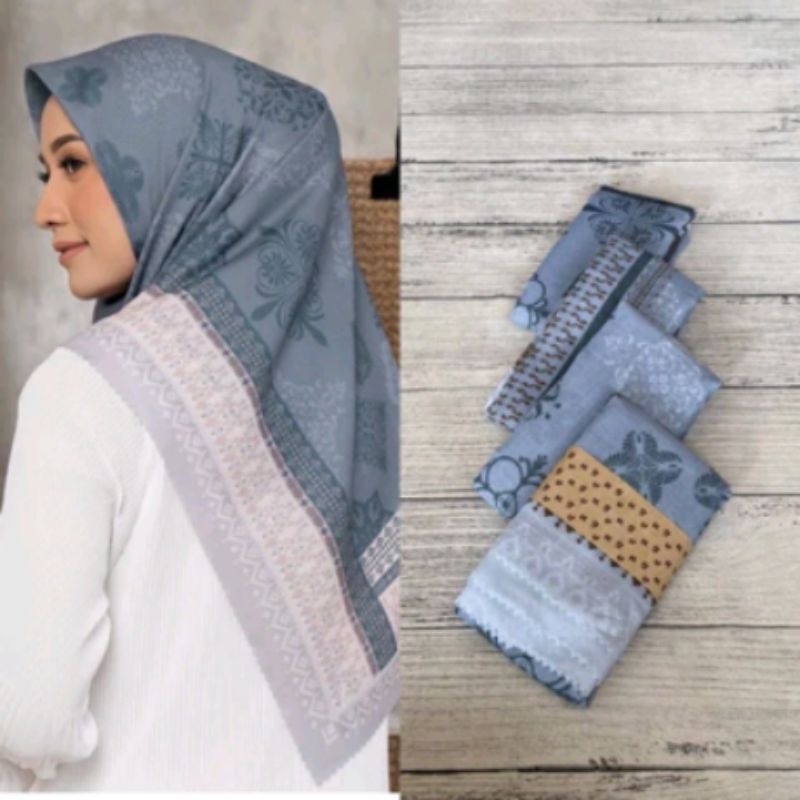 jilbab segi 4 premium motif rendom azara