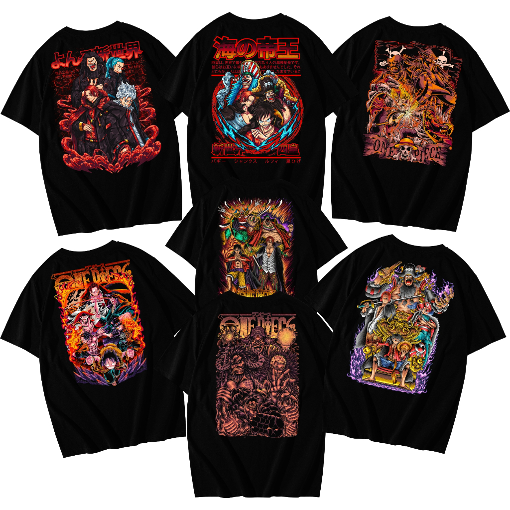 PROMO RAMADHAN PAKET Kaos Anime One Piece Yonkou 4emperor Era New Series / Tshirt Distro Terlaris / 