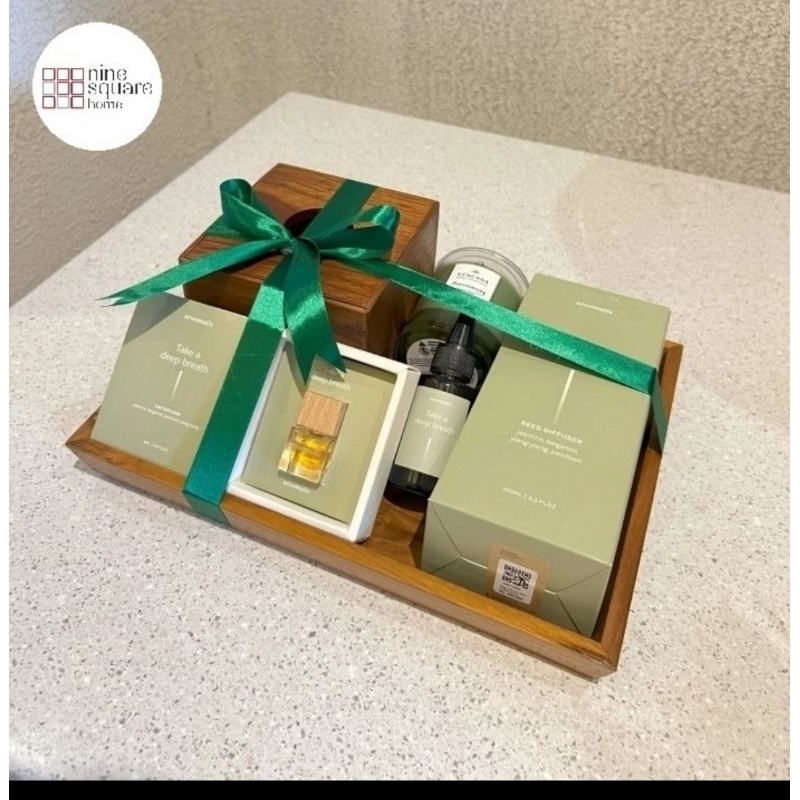 

Eid Hampers nine square home Tray Wooden/ Diffuser