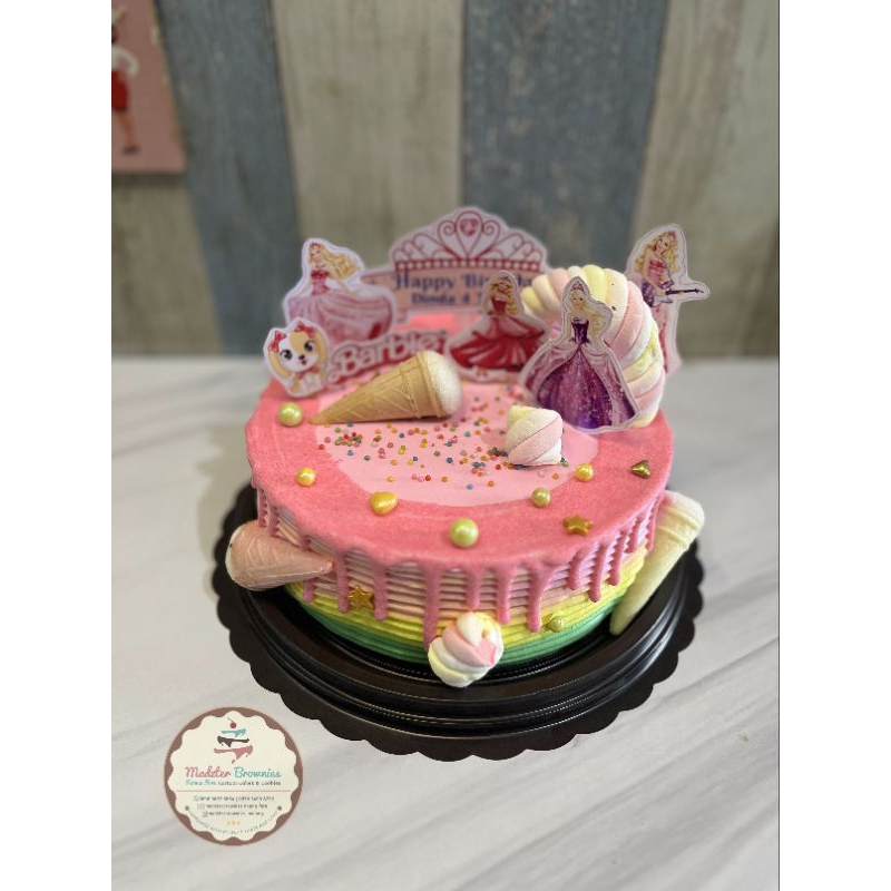 

cake tart barbie / kue ulang tahun tema barbie / kue ulang tahun anak cewek