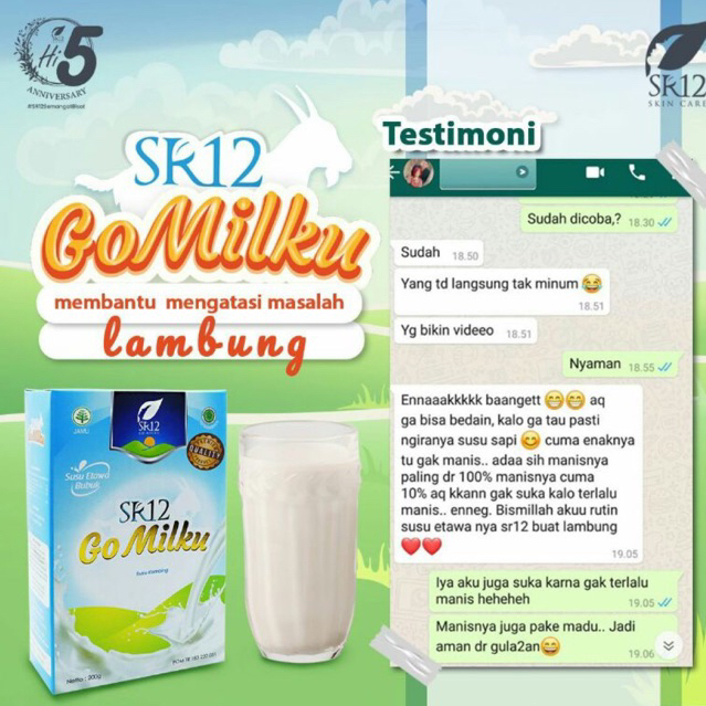 

Go Milku SR12/ susu kambing etawa/ susu etawa/ susu bubuk/ sr12/ susu kambing original/ susu kambing rasa cokelat/ tidak amis/ tidak eneg