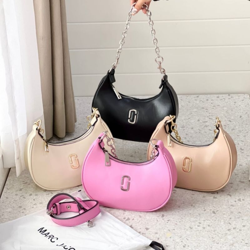 Tas selempang bahu maj hitam beige nude pink