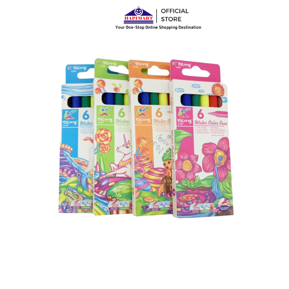 

YALONG Water Color Pen Spidol 6 Warna/Water Color Pens/Pena Cat Air 6 Warna