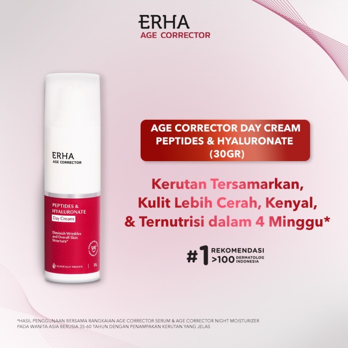 Erha Age Corrector Day Cream Peptides & Hyaluronate 30g - Krim Siang