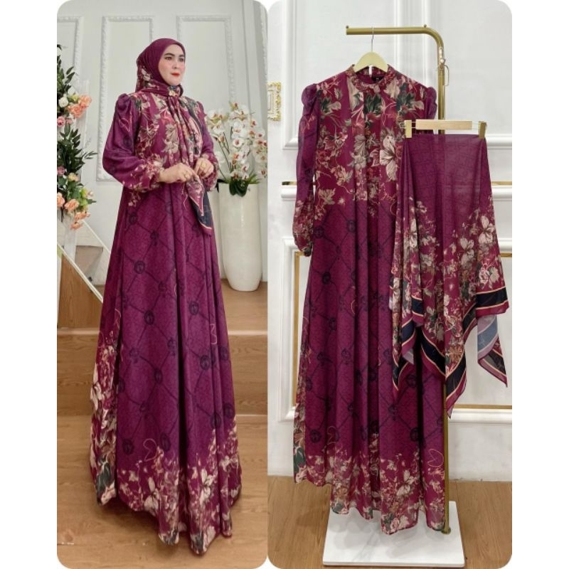 (New/COD) Gamis Syar'i "DIJAH Printing Series 4" By Dijah