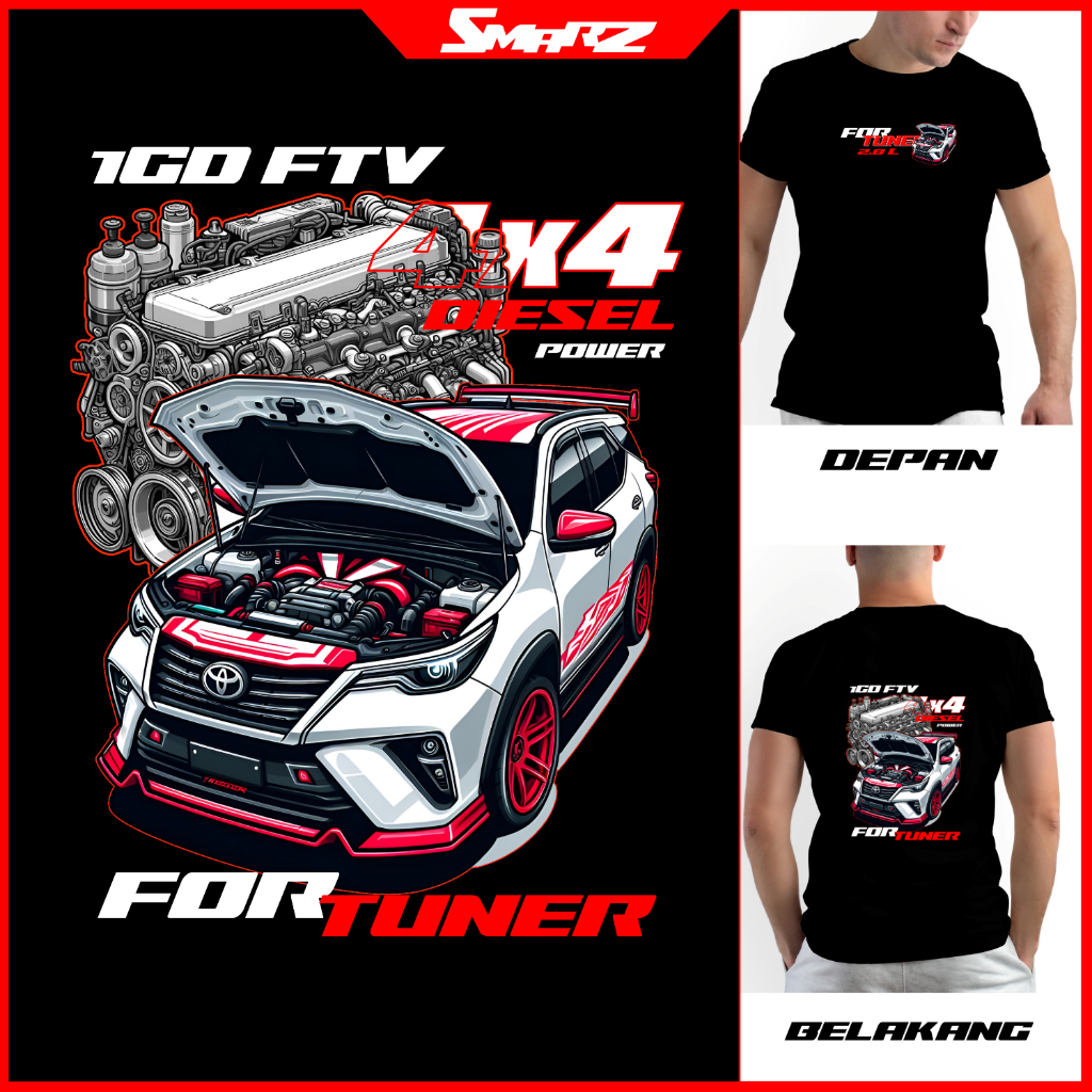 Kaos Distro Otomotif pria mobil diesel fortuner turbo/kaos diesel/diesel gank