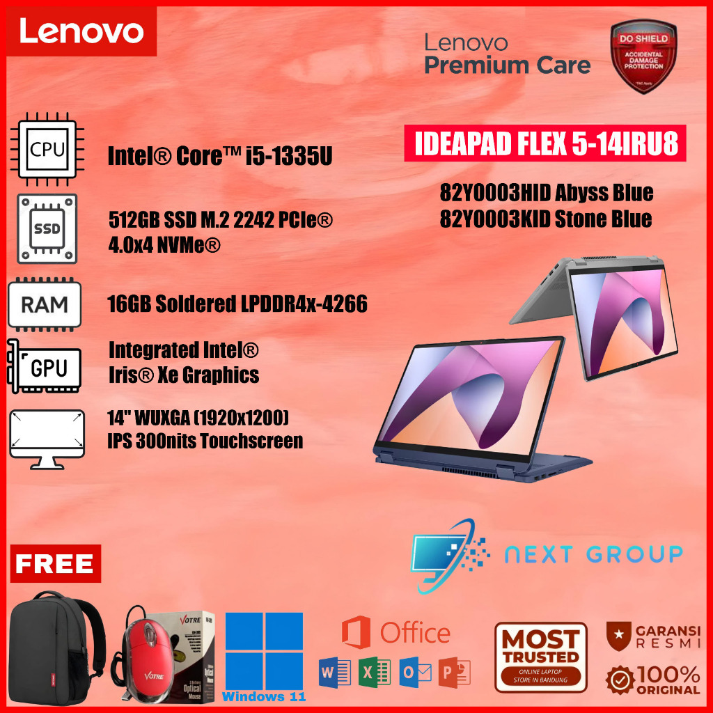 Lenovo IdeaPad Flex 5 14IRU8 3KID/3HID Core i5-1335U 16GB 512GB 14" W11+OHS