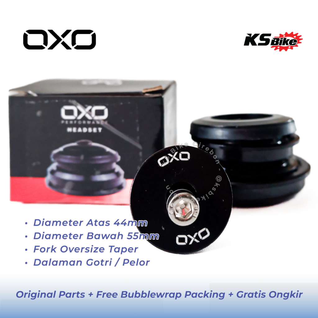 Headset Sepeda Taper 44 55mm Gotri OXO HS-66A Atas 44 Bawah 55 Kom Fork Sepeda Gunung MTB Lipat Fede