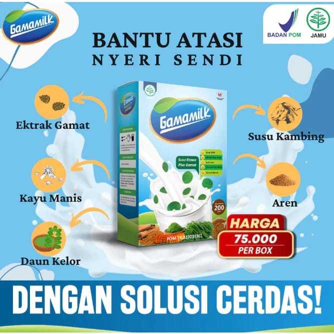 

Gamamilk Susu Etawa Plus Gamat Rekomendasi Ilmiah Atasi Nyeri Sendi dan Tulang