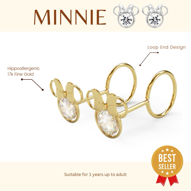 Best Seller  MINNIE SERIES Littlethingshewear (Anting Anak Toge)