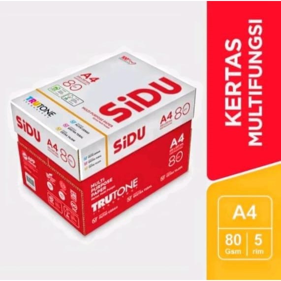 (KHUSUS INSTANT) Kertas HVS A4 80gr SIDU 1 dus