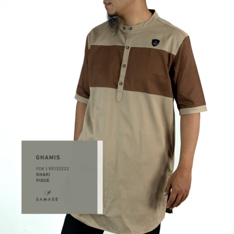 Gamis Pria Pendek Samase 04V015 Khaki M