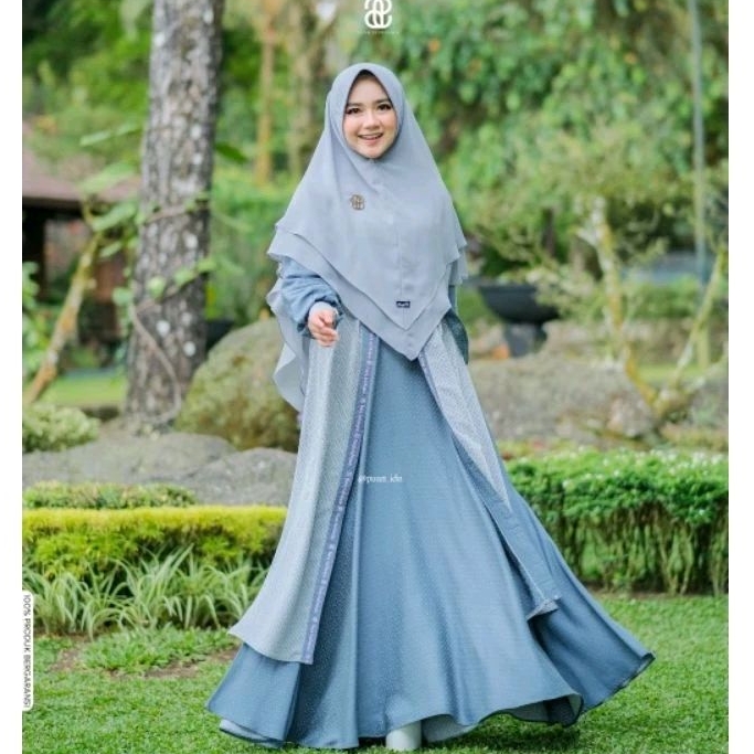 series langit bumi warna biru laut set pashmina persembahan puan indonesia