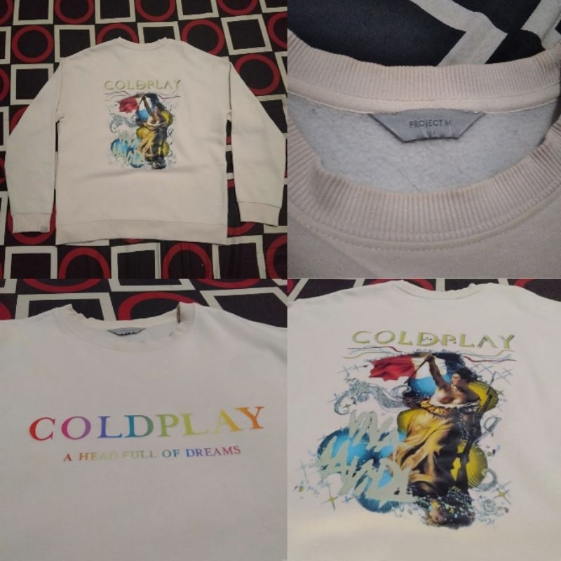 CREWNECK SWEATER CN COLDPLAY BACKPRINT PROJECT M SIZE XL