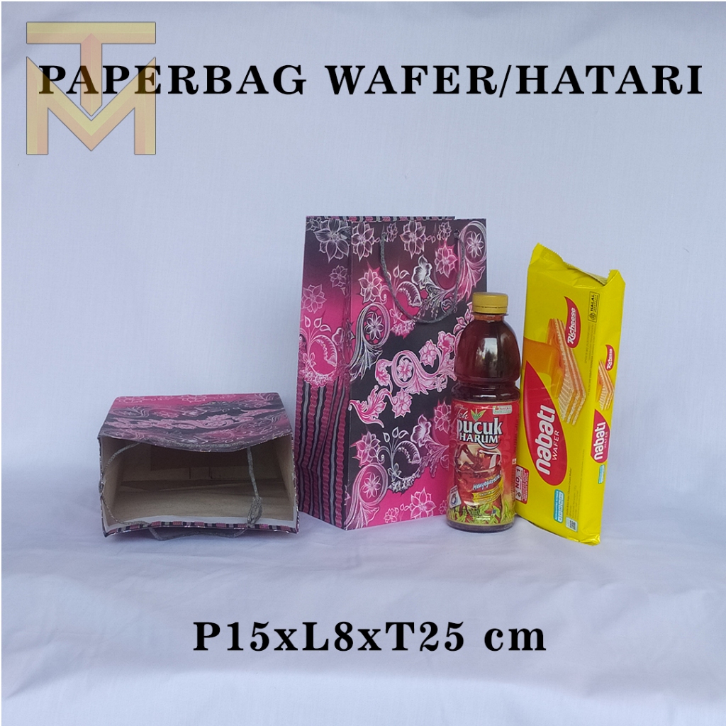 

PAPERBAG WAFER/HATARI MOTIF 2 WARNA UKURAN P15 x L8 x T25 CM