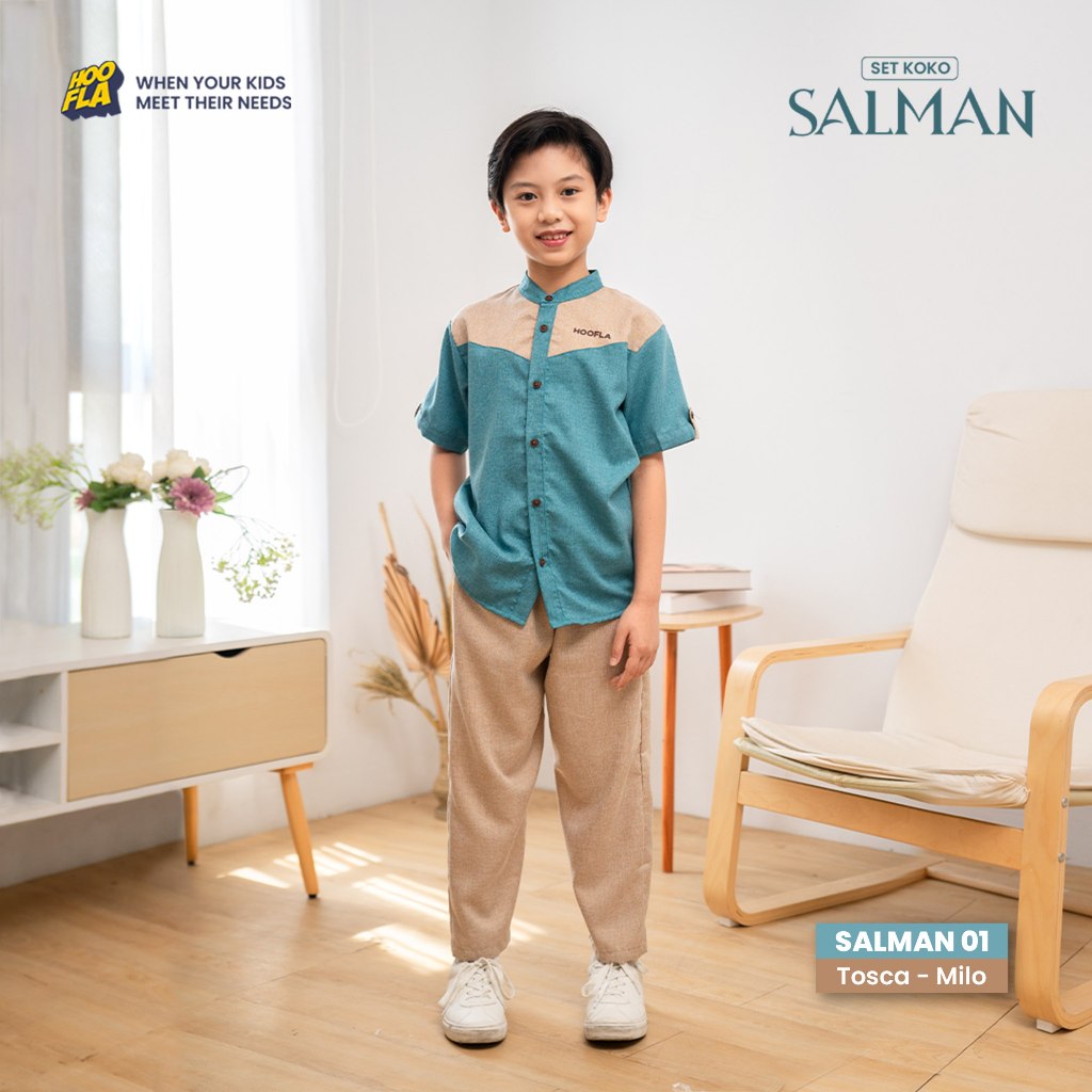 JUNIORJIVE SET KOKO SALMAN - BAJU KOKO ANAK LAKI LAKI BAHAN KATUN MADINAH