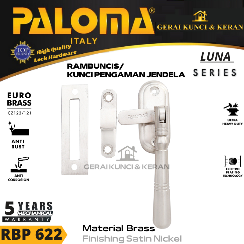 RAMBUNCIS SLOT SELOT KUNCI JENDELA RBP 622 PALOMA PENGUNCI JENDELA