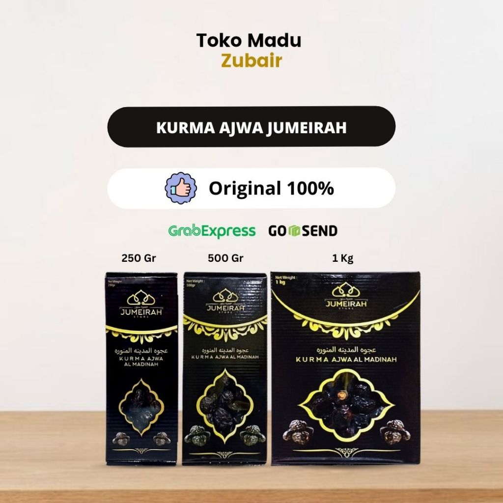 

Kurma Ajwa Jumeirah 500 Gr & 1 Kg | Kurma Ajwa Al Madinah Premium Quality