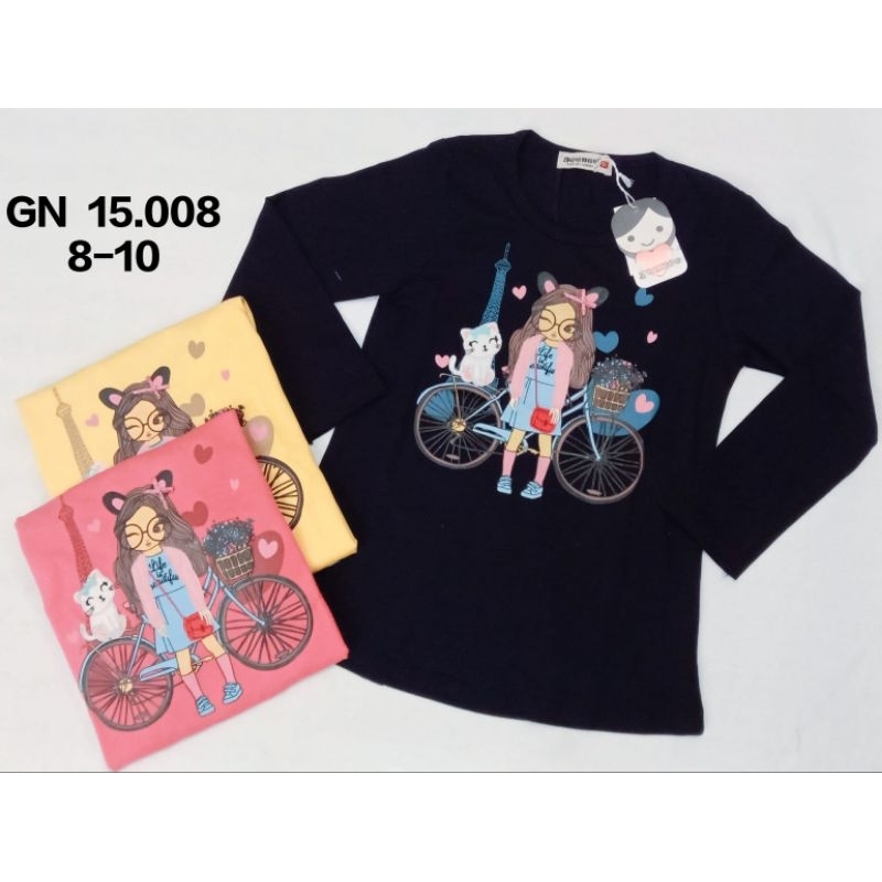 atasan anak cewe/kaos panjang louisa/genne/kaos lengan panjang  import/baju lengan pnjang anak cew/k