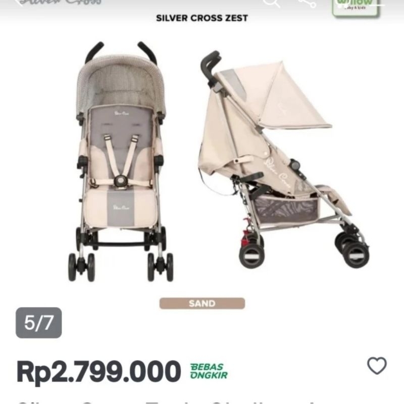 Kereta Bayi Silver Cross anti uv light Stroller Second