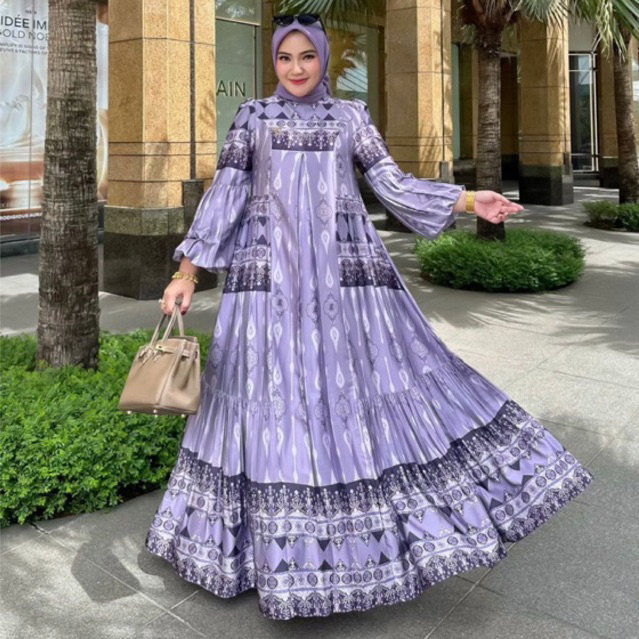 MIYUKI IRNA EMERALD - SET HIJAB MOTIF IRNA EMERAL IRNA GALLERY TERMURAH