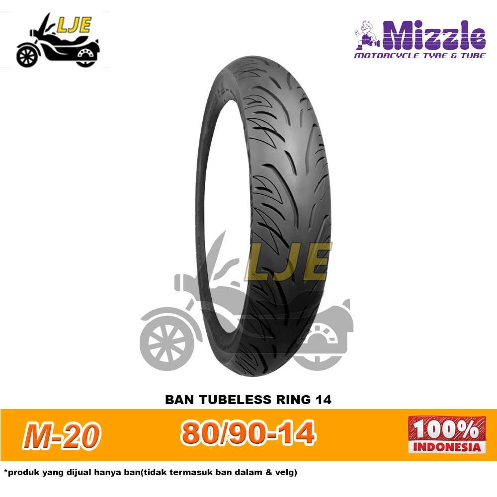 Ban Motor Matic 80/90-14 Mizzle M20 Tubeless Ring 14 - Ban Baru