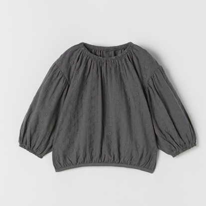 [ZRSP0011] Zara Kids embroidered BLOUSE T-SHIRT ANTHRACITE GREY