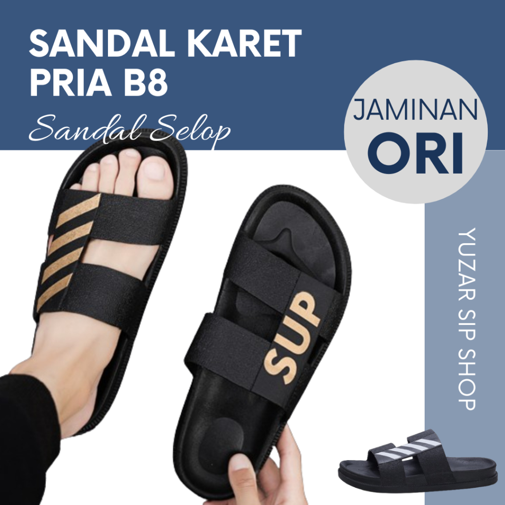 SANDAL PRIA / SANDAL SLIP KARET / SANDAL COWOK ANTI SLIP ORIGINAL B8
