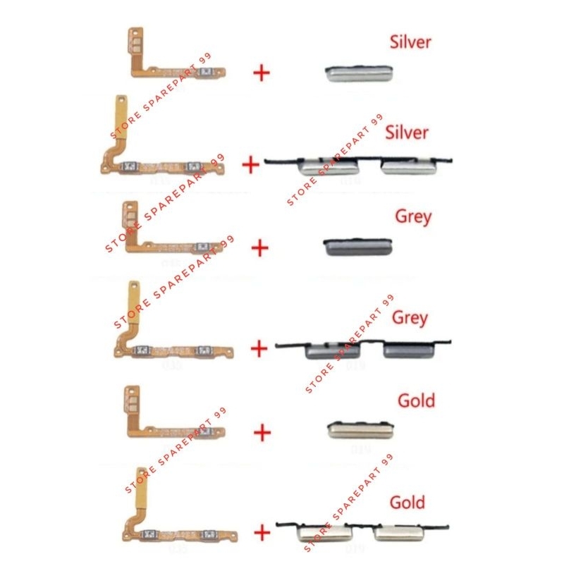 Tombol Flexible On Off + Volume Samsung J5 2016 J510 / J7 2016 J710 – Sparepart HP Satu Set

