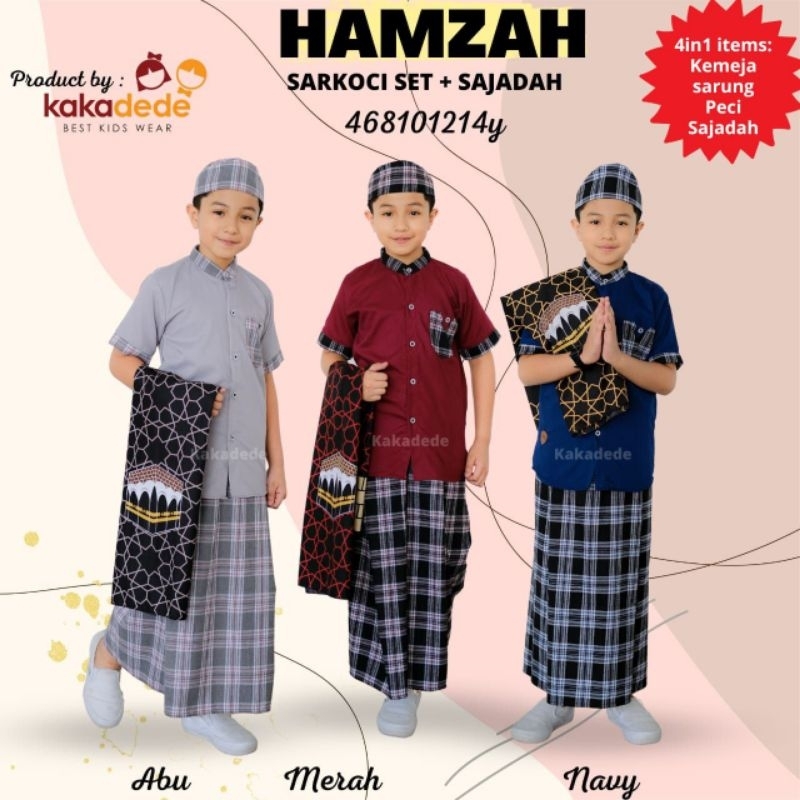 Kurta Anak Premium - Setelan Koko Sarung Hamzah  By Kakadede