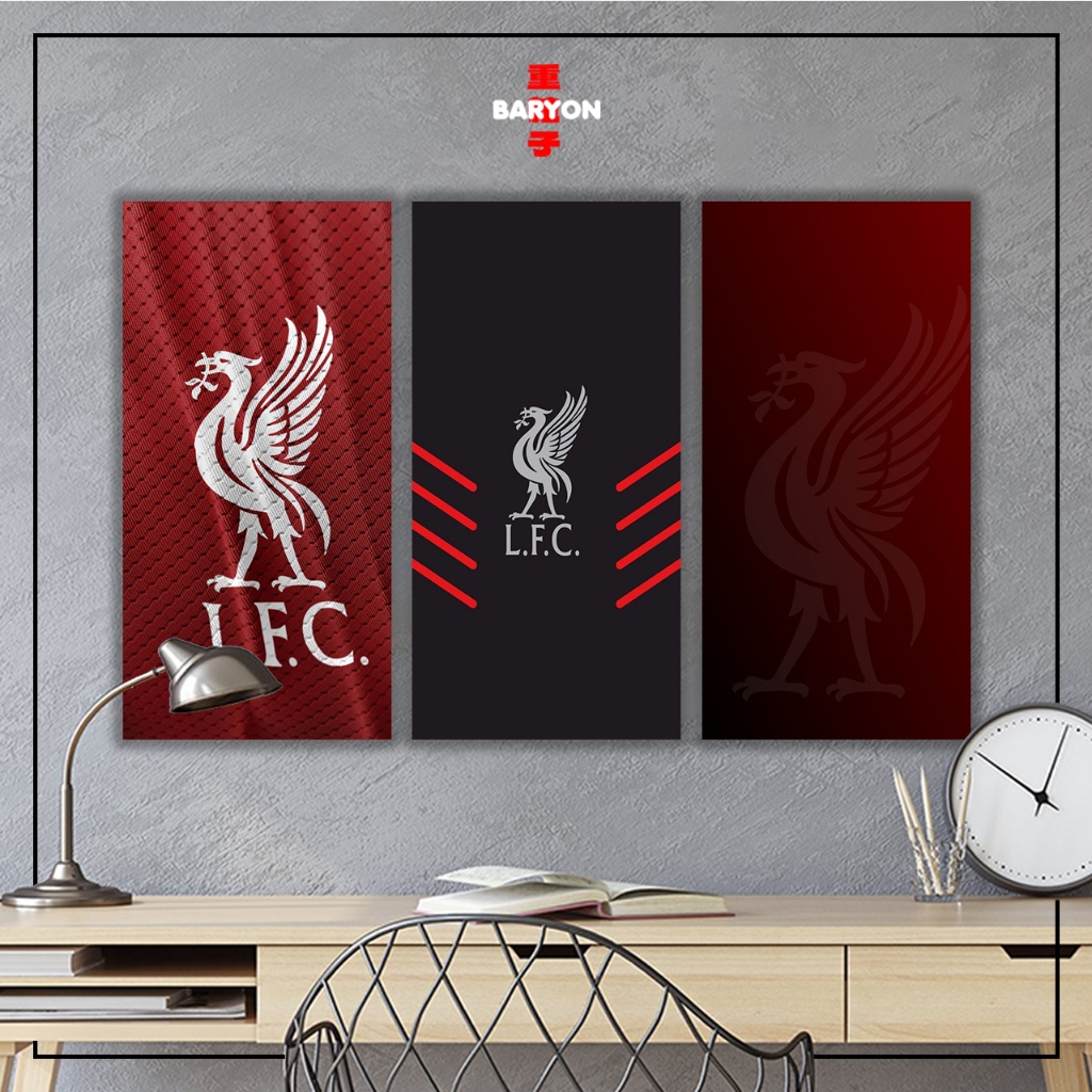 BARYON Wall Decor  Hiasan Dinding LIVERPOOL LOGO Dekorasi Rumah Poster Kayu 15 x 30