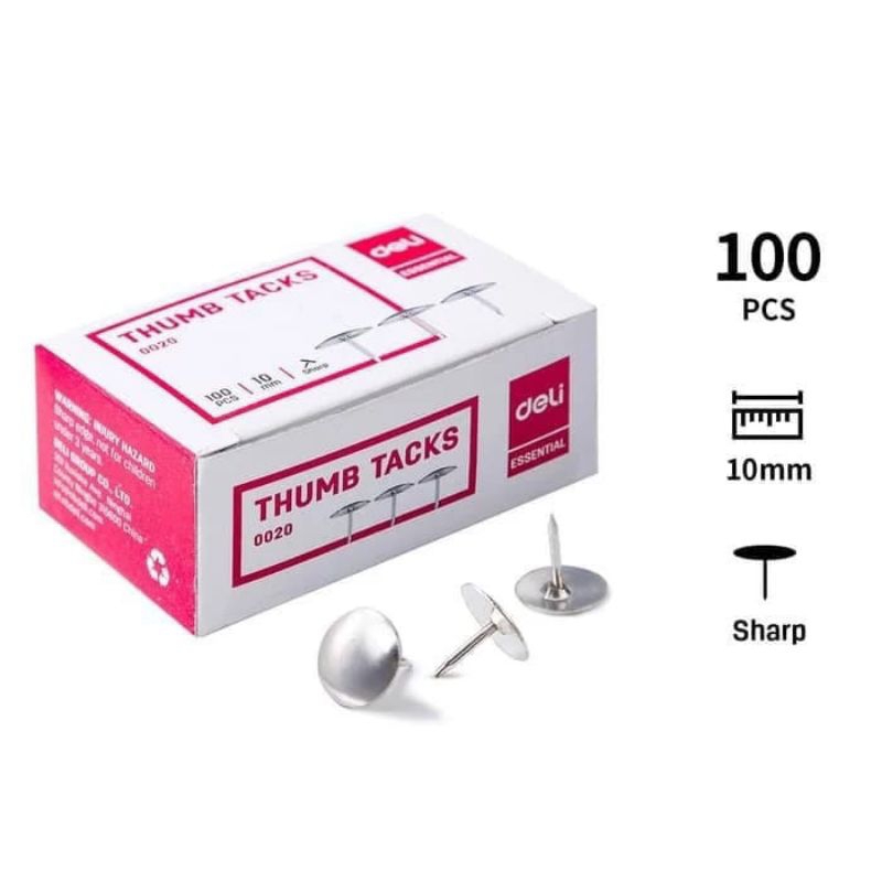 

Deli Thumb Tack Paku Payung 10 mm 100 pcs