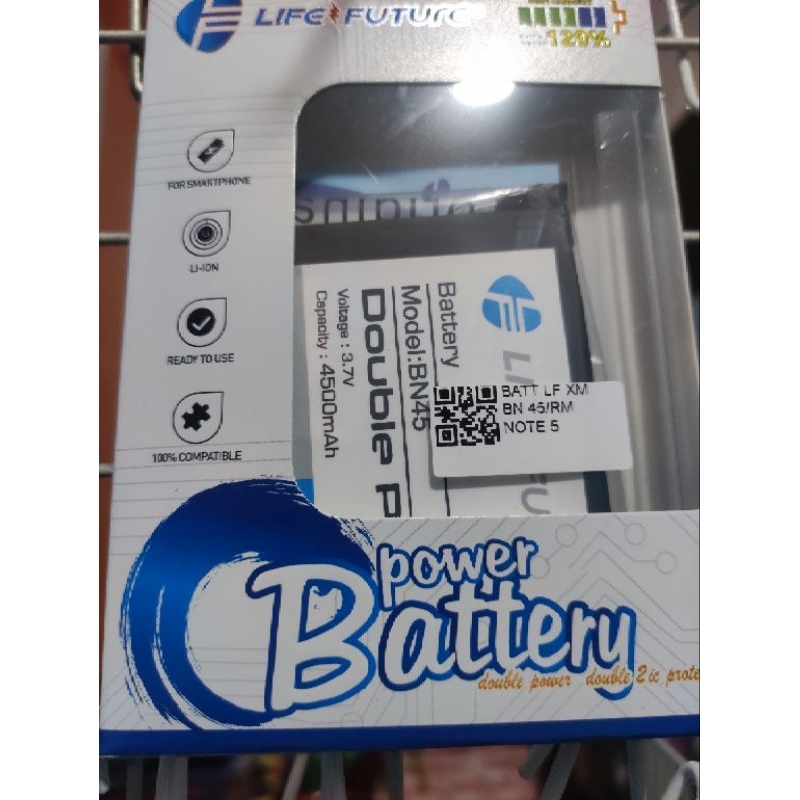 baterai xiaomi redminote5/5pro doublepower lifefuture