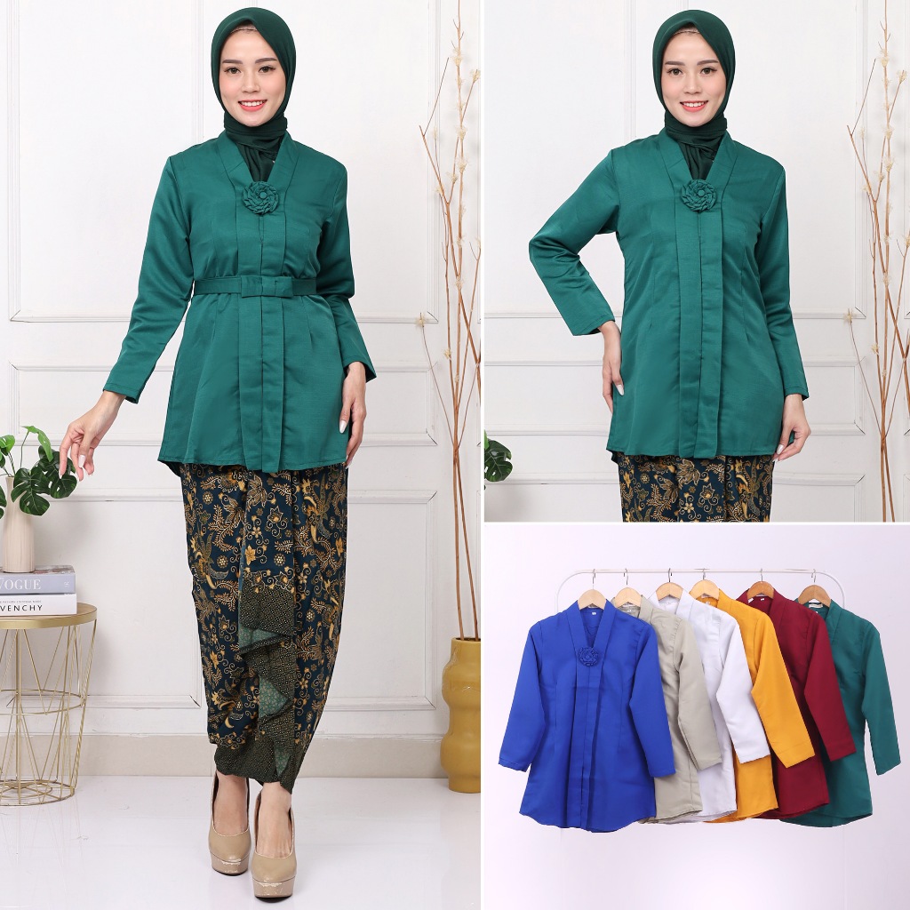 Atasan Kebaya Kartini Kutubaru Baloteli Tunik Polos Busui KeroncongBusana