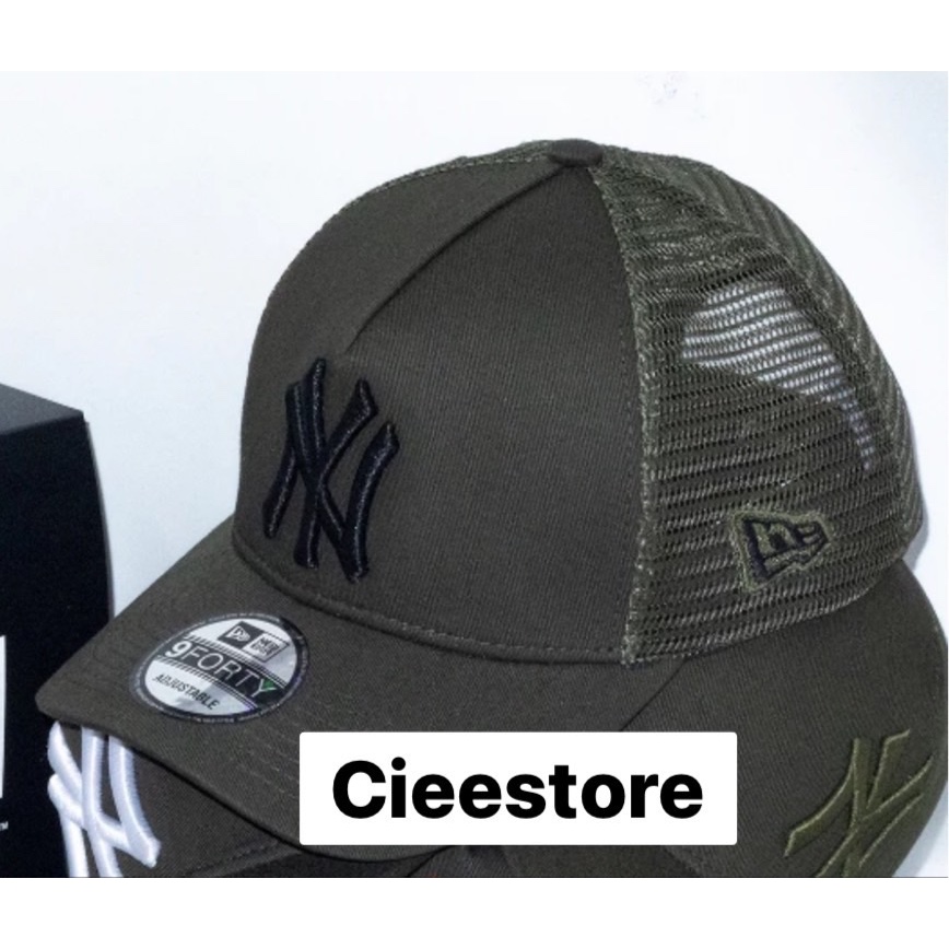 TOPI BASEBALL MLB NY TRUCKER BLACK LOGO ORIGINAL GREEN ARMY CAPS