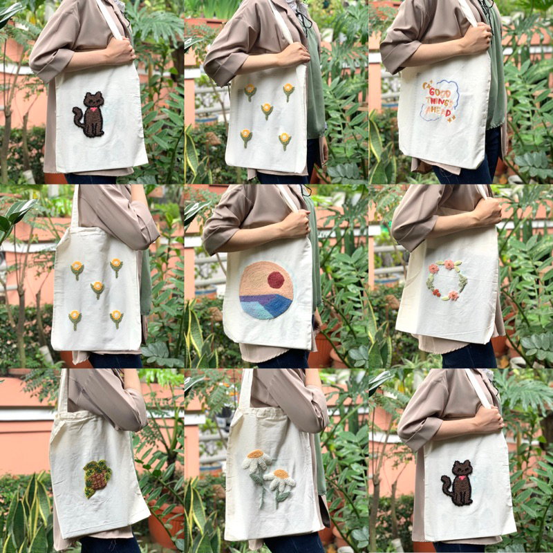 Punch Needle Totebag Belacu Embroidery Kit Mudah Untuk Pemula