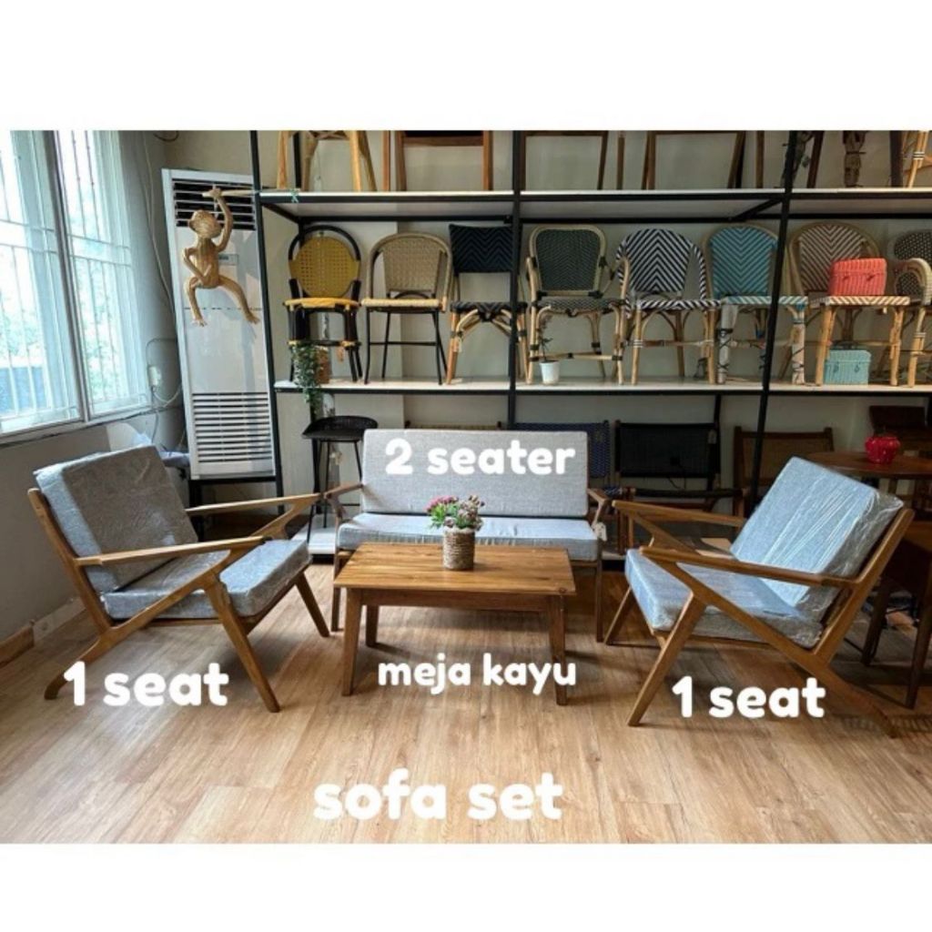 me&dots- Kursi Sofa Kayu Jati Set Kursi Kayu Set Kursi Tamu Set Meja Kayu