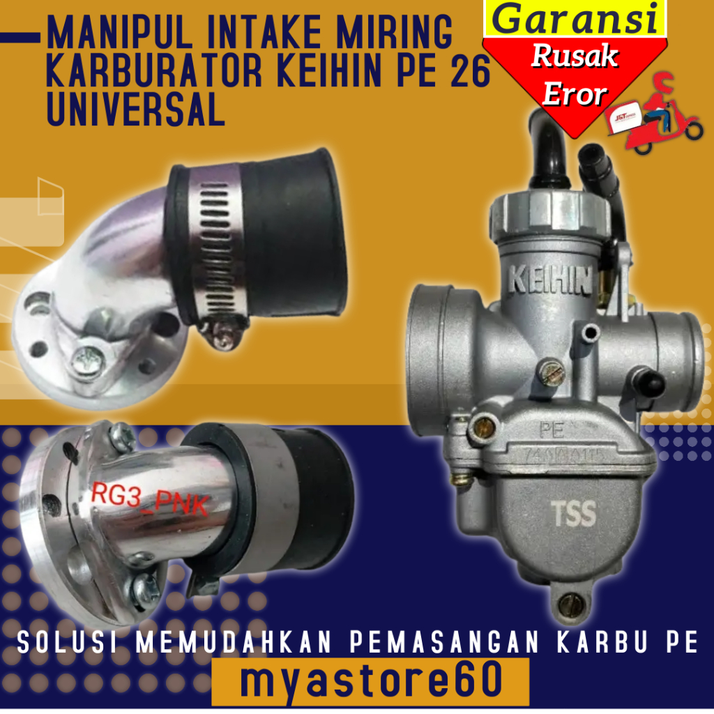Manipul Intake Miring Karburator PE 26 PE26 Motor / Intake Karbu PE 26 / Manipul Karbu PE 26