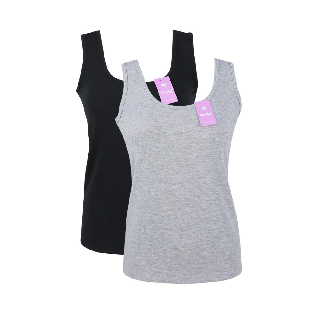 Scelta - Tanktop Wanita Atasan Tank Top Camisole Polos Bahan Poliester Spandeks At Sc 1172